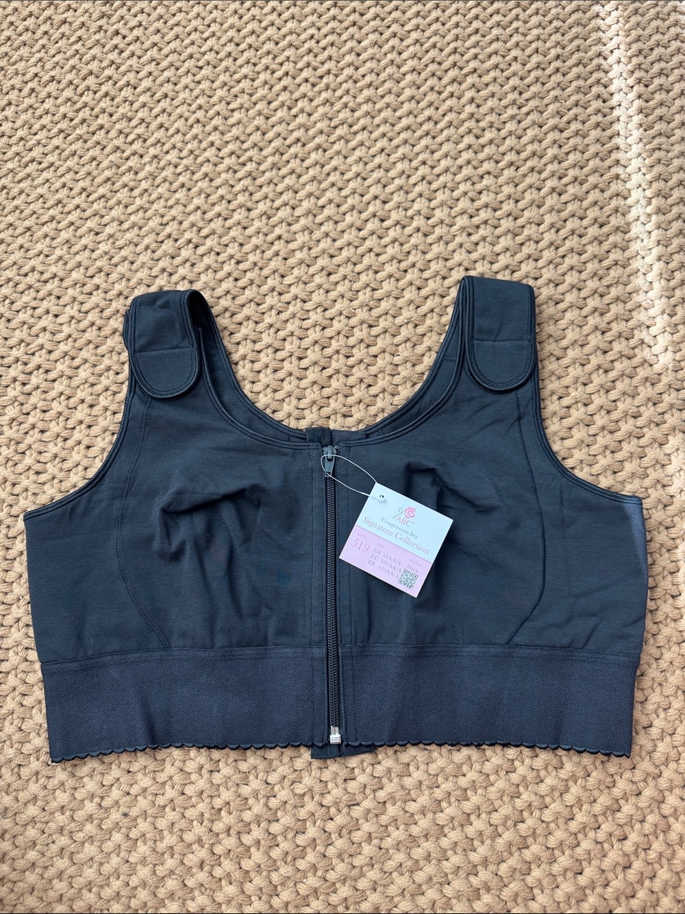 ABC American Breast Care Compression Bra Black Style 519 Size 44AA/A NWT